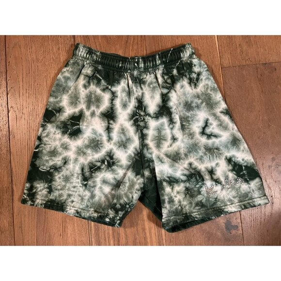 IAMKOKO.LA  Los Angeles green white tie-dye sweat shorts sz M rhinestone logo - Picture 3 of 11